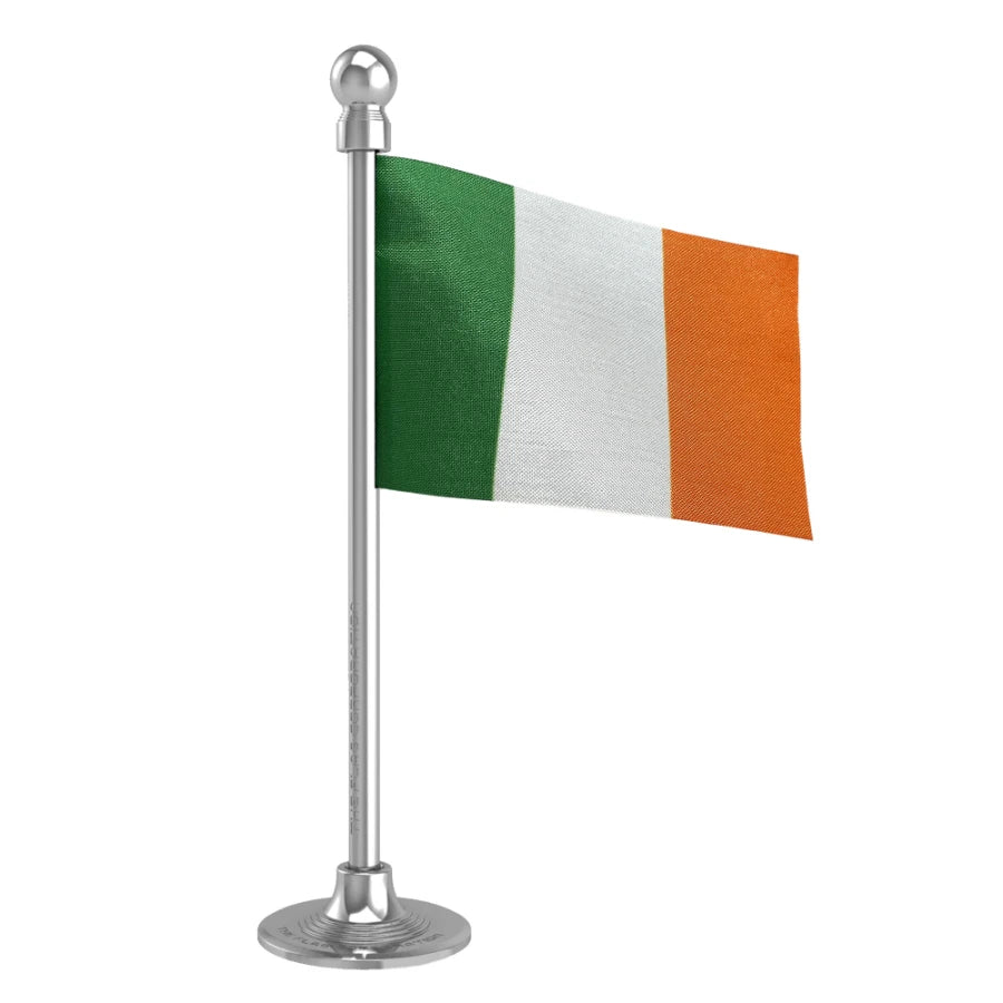 Ireland Car Dashboard Flag of 2in x 3in With A Steel or Plastic Base