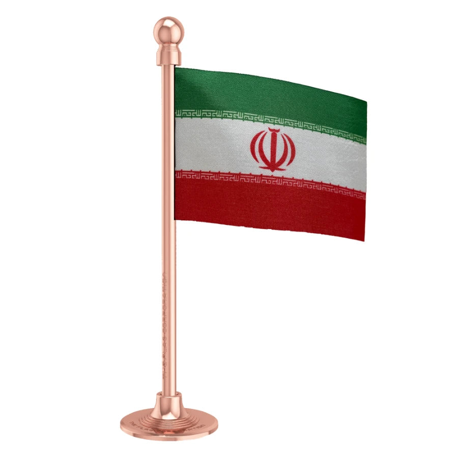 Iran Car Dashboard Flag of 2in x 3in With A Steel or Plastic Base