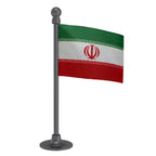 Iran Car Dashboard Flag of 2in x 3in With A Steel or Plastic Base