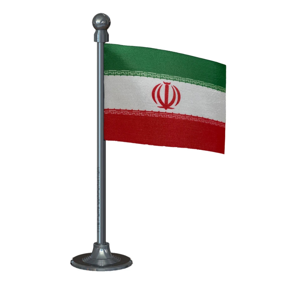 Iran Car Dashboard Flag of 2in x 3in With A Steel or Plastic Base