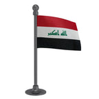 Iraq  Car Dashboard Flag of 2in x 3in With A Steel or Plastic Base