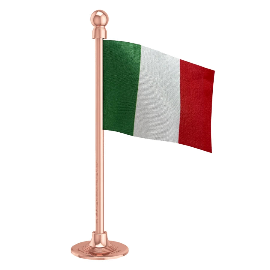 Italy Car Dashboard Flag of 2in x 3in With A Steel or Plastic Base