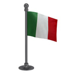 Italy Car Dashboard Flag of 2in x 3in With A Steel or Plastic Base