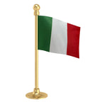 Italy Car Dashboard Flag of 2in x 3in With A Steel or Plastic Base