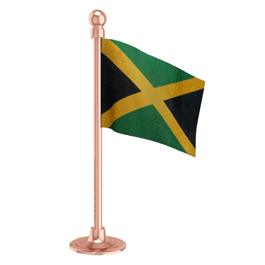 Jamaica Car Dashboard Flag of 2in x 3in With A Steel or Plastic Base