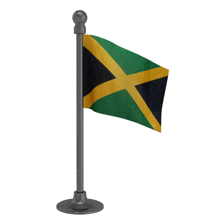 Jamaica Car Dashboard Flag of 2in x 3in With A Steel or Plastic Base