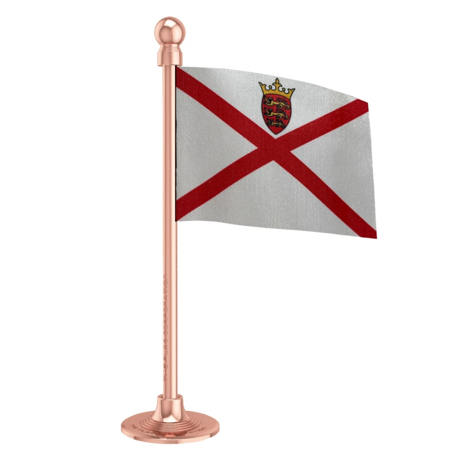Jersey Car Dashboard Flag of 2in x 3in With A Steel or Plastic Base