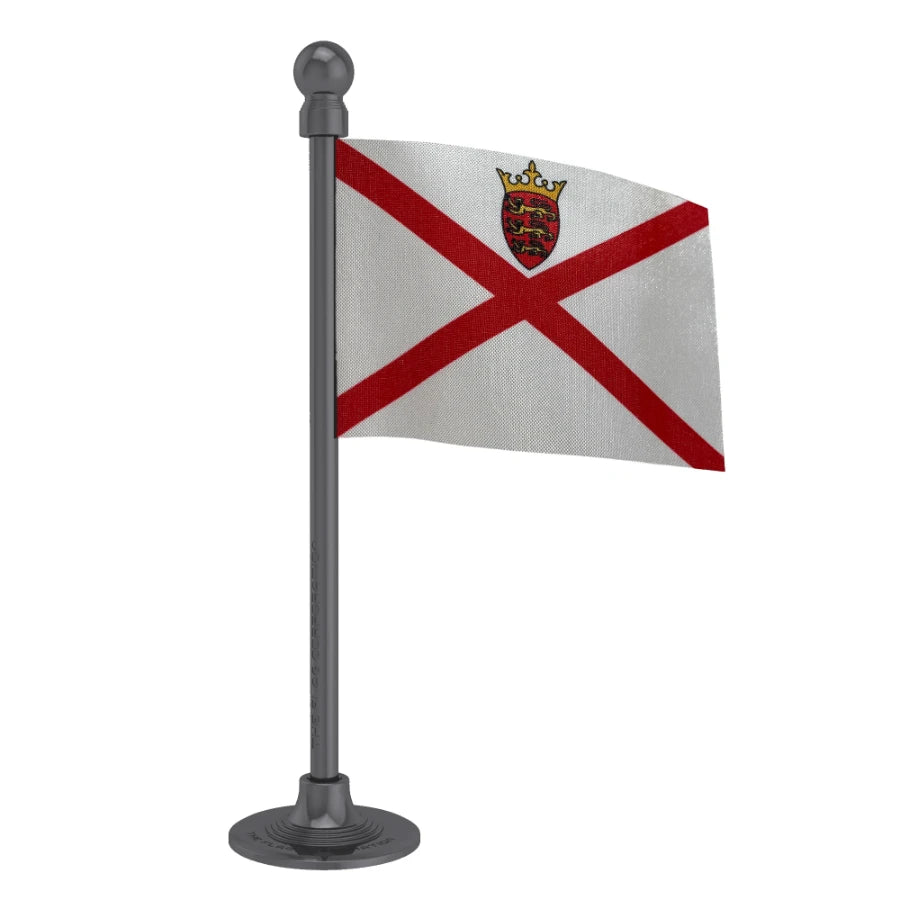 Jersey Car Dashboard Flag of 2in x 3in With A Steel or Plastic Base