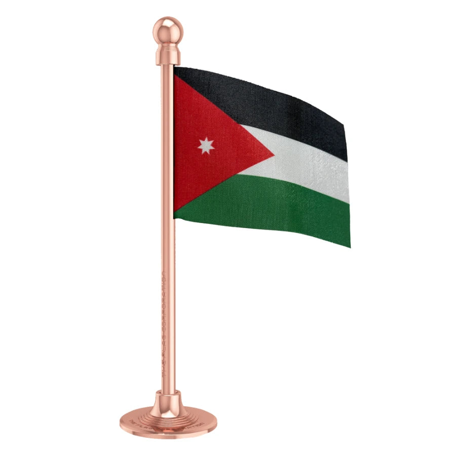 Jordan Car Dashboard Flag of 2in x 3in With A Steel or Plastic Base