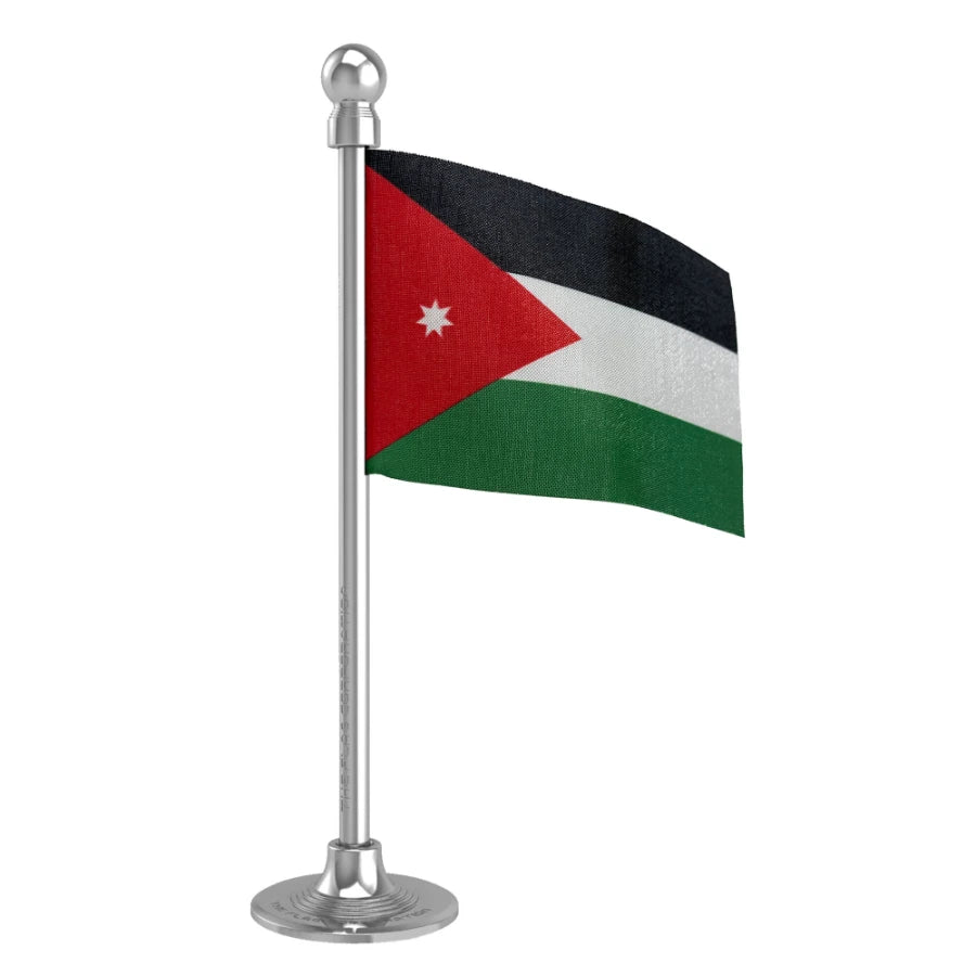 Jordan Car Dashboard Flag of 2in x 3in With A Steel or Plastic Base
