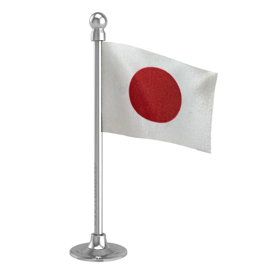Japan Car Dashboard Flag of 2in x 3in With A Steel or Plastic Base