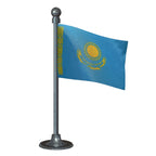 Kazakhstan Car Dashboard Flag of 2in x 3in With A Steel or Plastic Base