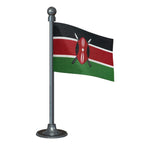 Kenya Car Dashboard Flag of 2in x 3in With A Steel or Plastic Base