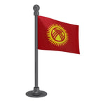 Kyrgyzstan Car Dashboard Flag of 2in x 3in With A Steel or Plastic Base