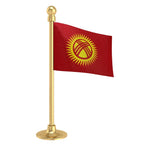 Kyrgyzstan Car Dashboard Flag of 2in x 3in With A Steel or Plastic Base