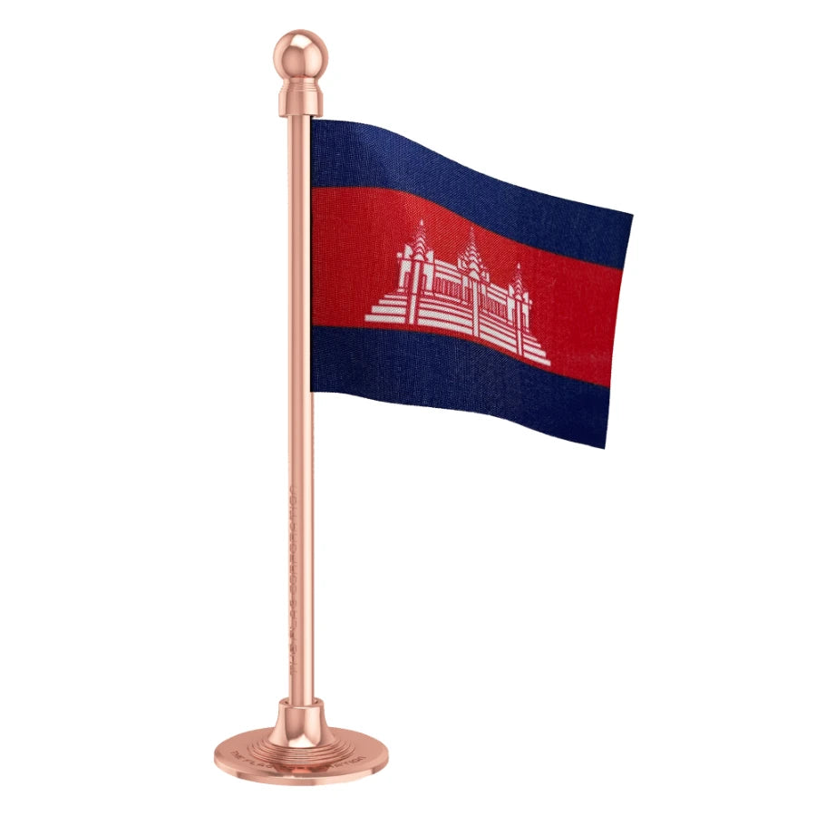 Cambodia Car Dashboard Flag of 2in x 3in With A Steel or Plastic Base
