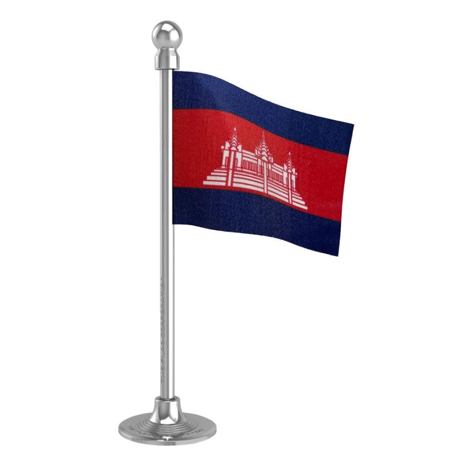 Cambodia Car Dashboard Flag of 2in x 3in With A Steel or Plastic Base