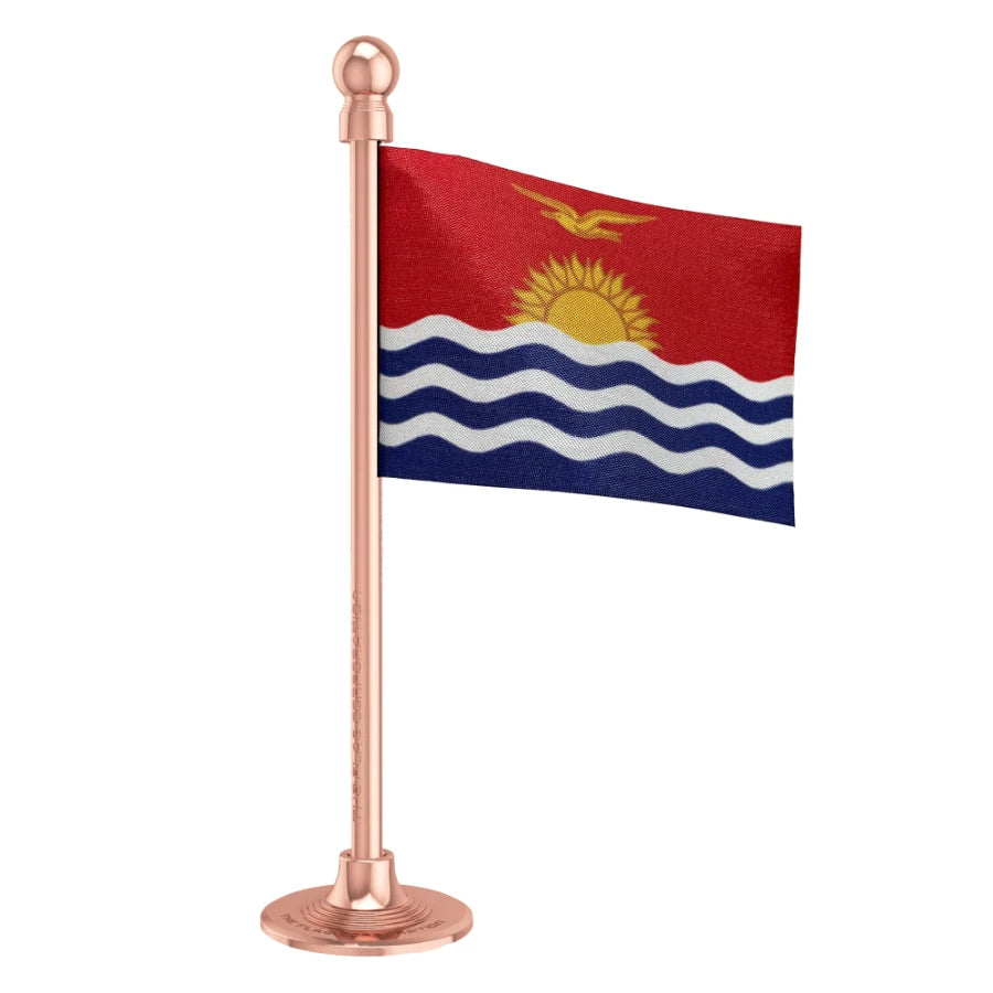 KiribatiCar Dashboard Flag of 2in x 3in With A Steel or Plastic Base