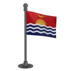 KiribatiCar Dashboard Flag of 2in x 3in With A Steel or Plastic Base