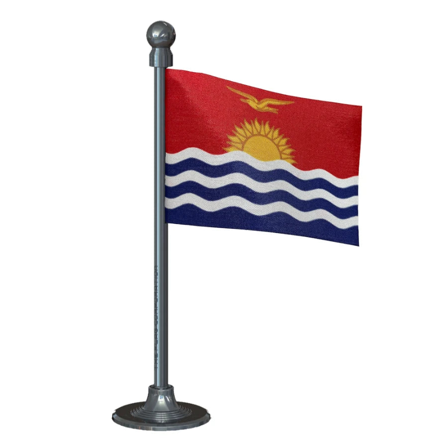 KiribatiCar Dashboard Flag of 2in x 3in With A Steel or Plastic Base