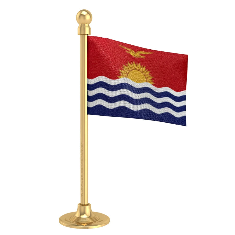 KiribatiCar Dashboard Flag of 2in x 3in With A Steel or Plastic Base