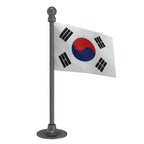 South Korea Car Dashboard Flag of 2in x 3in With A Steel or Plastic Base