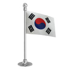 South Korea Car Dashboard Flag of 2in x 3in With A Steel or Plastic Base