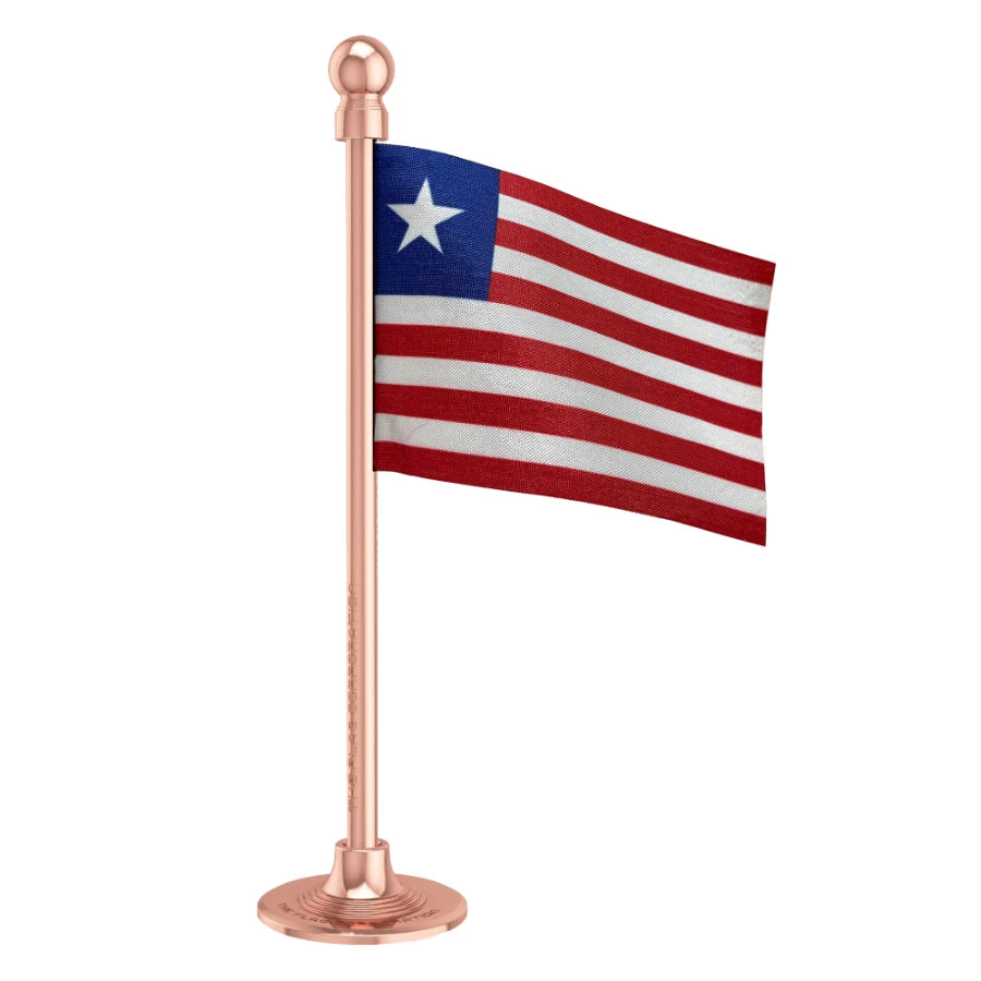 Liberia Car Dashboard Flag of 2in x 3in With A Steel or Plastic Base