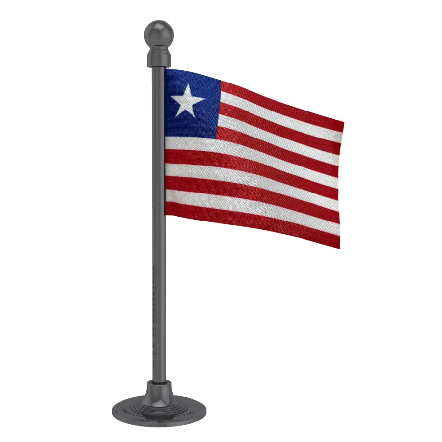 Liberia Car Dashboard Flag of 2in x 3in With A Steel or Plastic Base