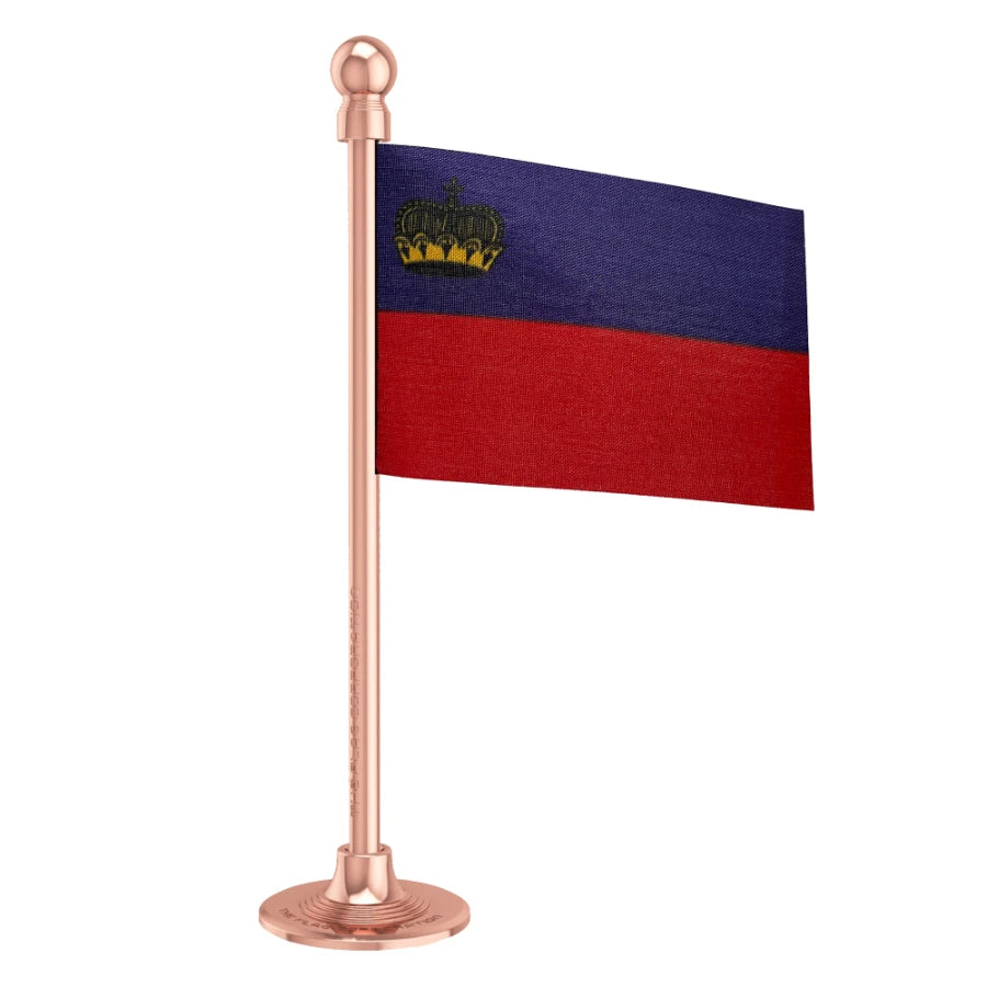 Liechtenstein Car Dashboard Flag of 2in x 3in With A Steel or Plastic Base