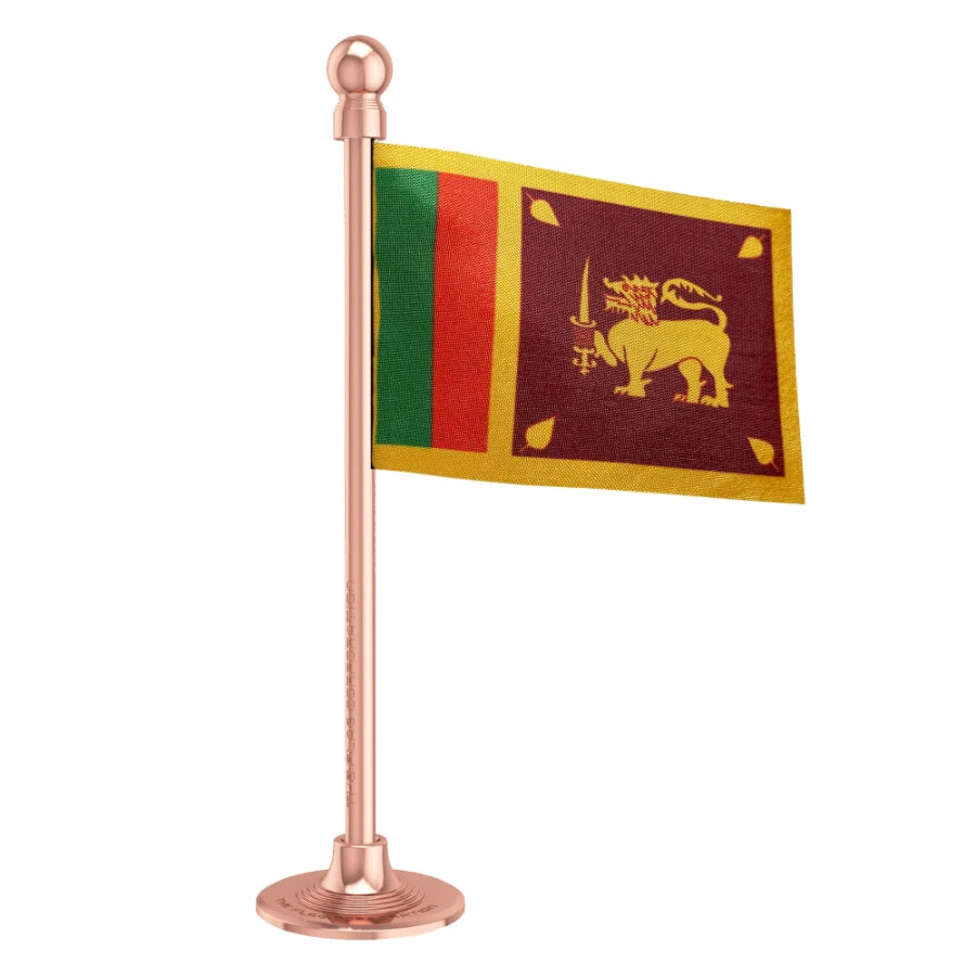 Sri Lanka Car Dashboard Flag of 2in x 3in With A Steel or Plastic Base