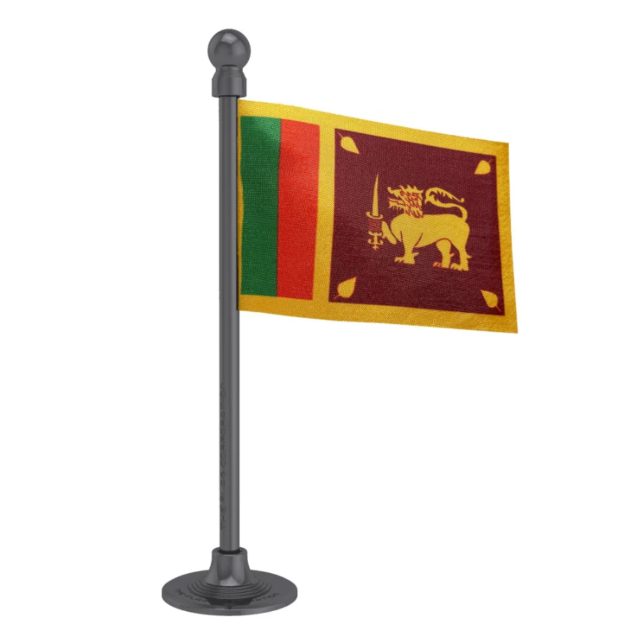 Sri Lanka Car Dashboard Flag of 2in x 3in With A Steel or Plastic Base