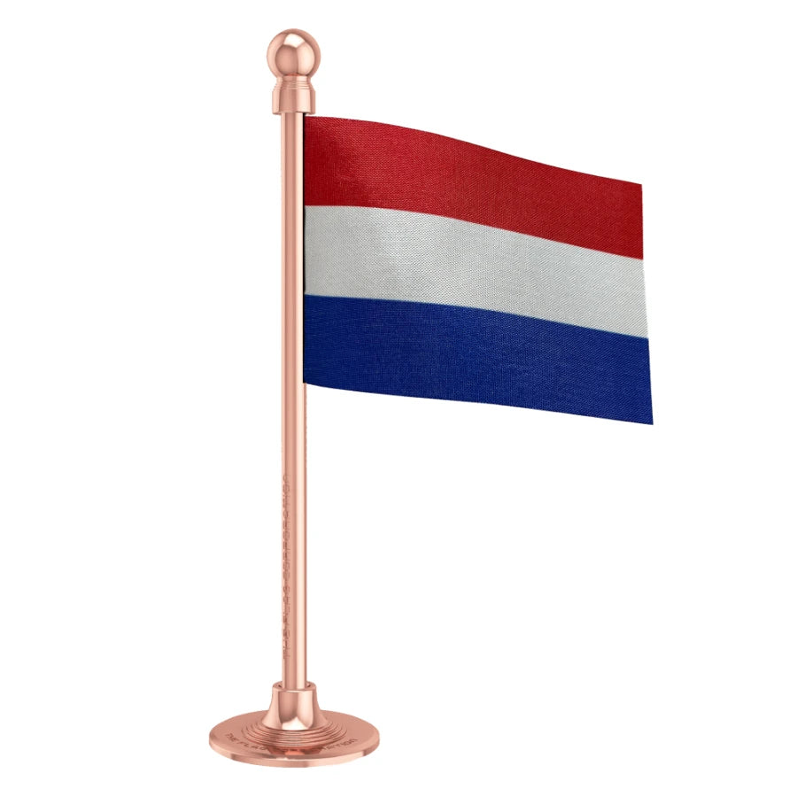 Luxembourg Car Dashboard Flag of 2in x 3in With A Steel or Plastic Base