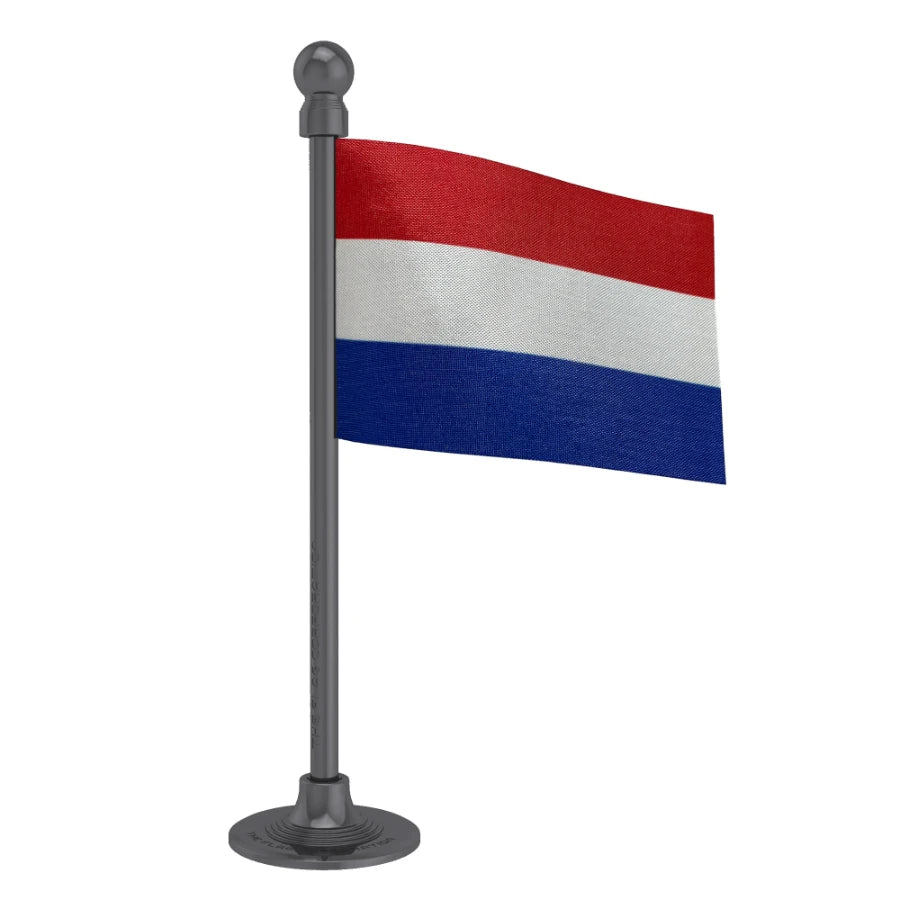 Luxembourg Car Dashboard Flag of 2in x 3in With A Steel or Plastic Base