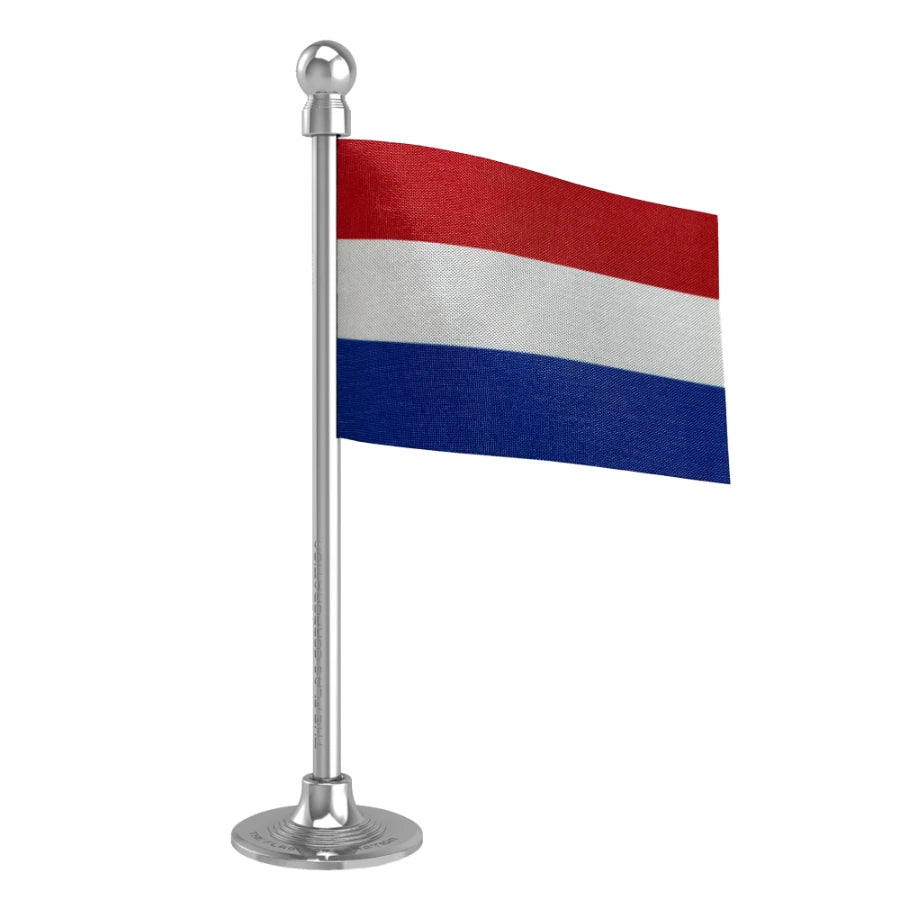 Luxembourg Car Dashboard Flag of 2in x 3in With A Steel or Plastic Base