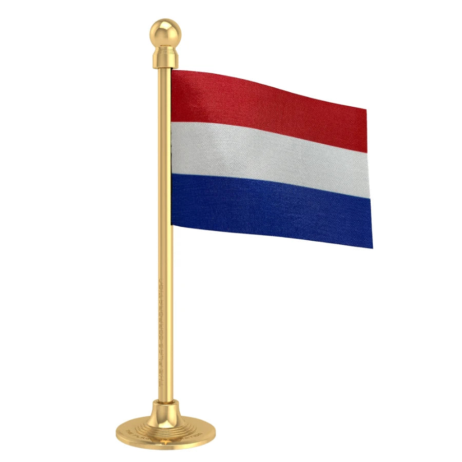 Luxembourg Car Dashboard Flag of 2in x 3in With A Steel or Plastic Base