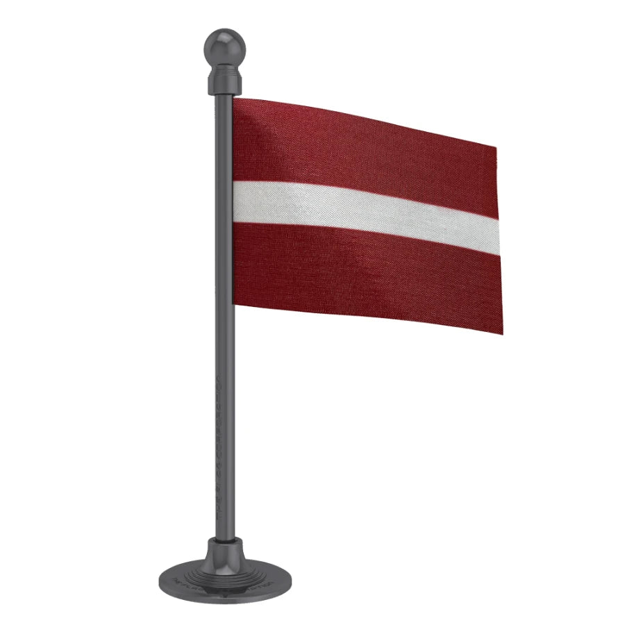 Latvia Car Dashboard Flag of 2in x 3in With A Steel or Plastic Base