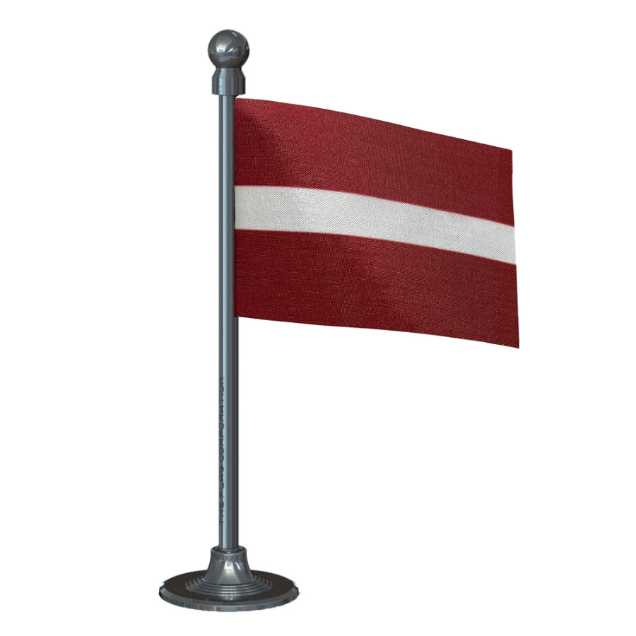 Latvia Car Dashboard Flag of 2in x 3in With A Steel or Plastic Base