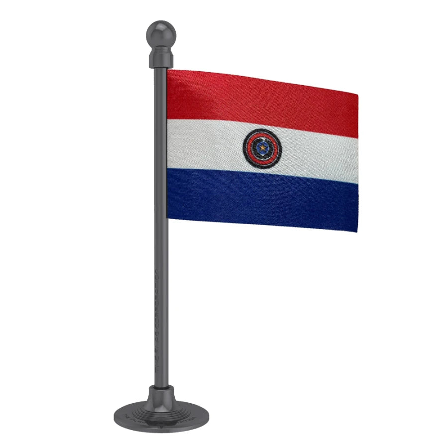 Paraguay Car Dashboard Flag of 2in x 3in With A Steel or Plastic Base