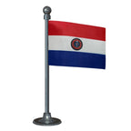 Paraguay Car Dashboard Flag of 2in x 3in With A Steel or Plastic Base