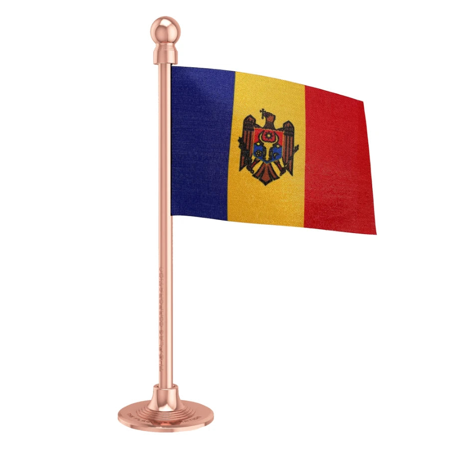 Moldova Car Dashboard Flag of 2in x 3in With A Steel or Plastic Base