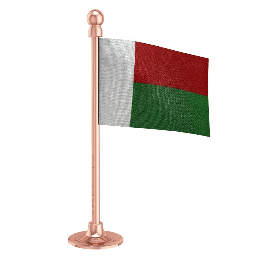 Madagascar Car Dashboard Flag of 2in x 3in With A Steel or Plastic Base