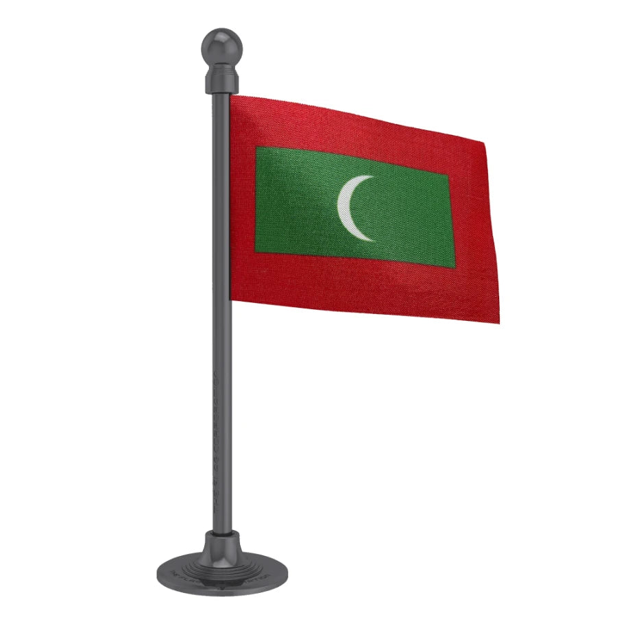 Maldives  Car Dashboard Flag of 2in x 3in With A Steel or Plastic Base