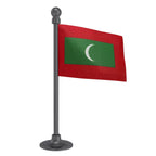 Maldives  Car Dashboard Flag of 2in x 3in With A Steel or Plastic Base