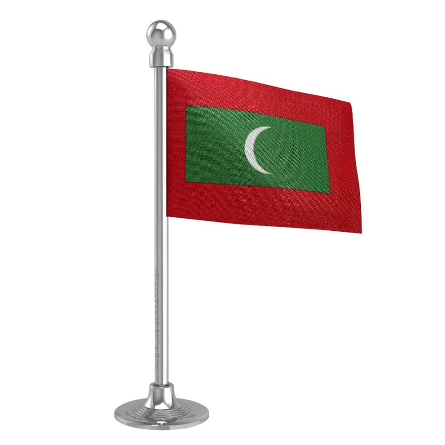 Maldives  Car Dashboard Flag of 2in x 3in With A Steel or Plastic Base