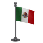 Mexico Islands (Malvinas) Car Dashboard Flag of 2in x 3in With A Steel or Plastic Base