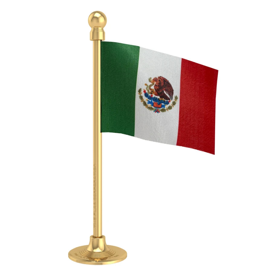 Mexico Islands (Malvinas) Car Dashboard Flag of 2in x 3in With A Steel or Plastic Base