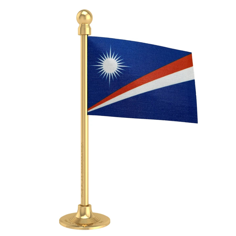 Marshall Islands Car Dashboard Flag of 2in x 3in With A Steel or Plastic Base