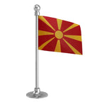 Macedonia Car Dashboard Flag of 2in x 3in With A Steel or Plastic Base