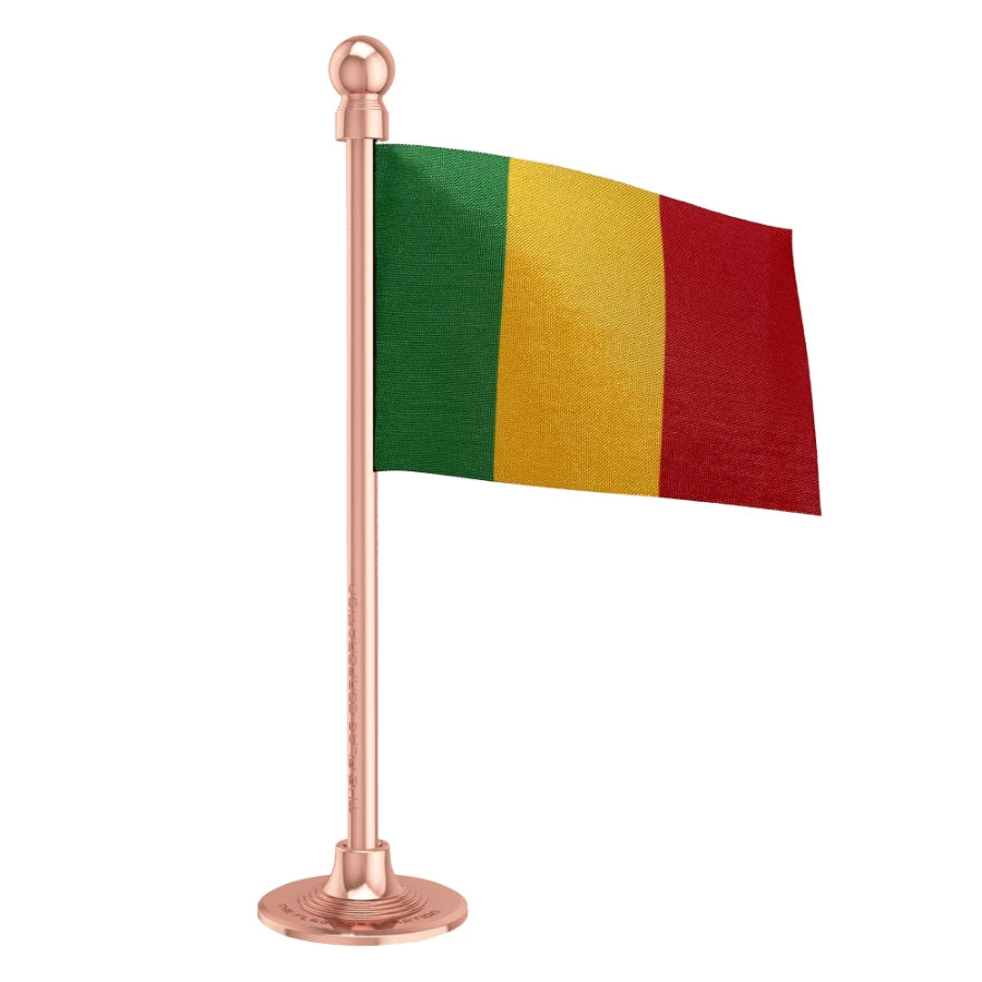 Mali Car Dashboard Flag of 2in x 3in With A Steel or Plastic Base